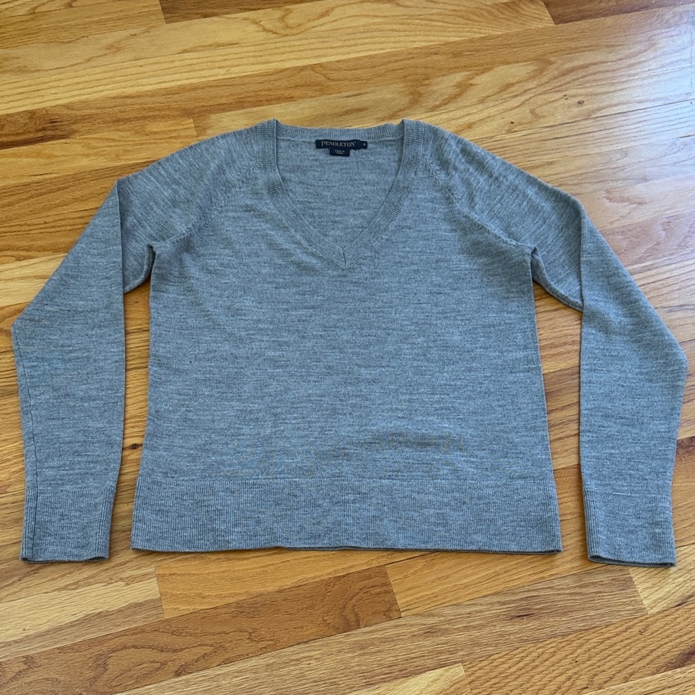Pendleton Gray V-Neck Sweater